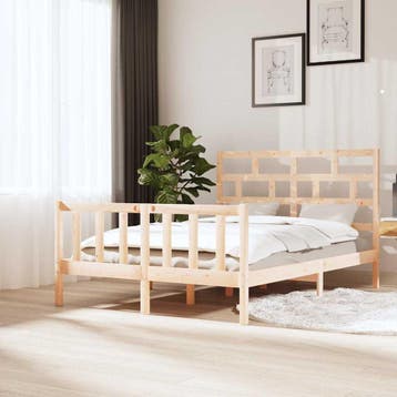 vidaXL Bedframe massief grenenhout 140x200 cm, Verzenden, Nieuw