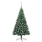 vidaXL Kunstkerstboom met verlichting en kerstballen half, Diversen, Verzenden, Nieuw