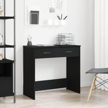 vidaXL Bureau Zwart Eiken Bewerkt hout 80 x 40 x 75 cm, Verzenden