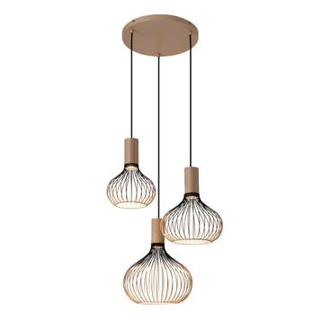Moderne Hanglampen Isabel 3-lichts Hanglamp Zacht Beige, Verzenden, Nieuw