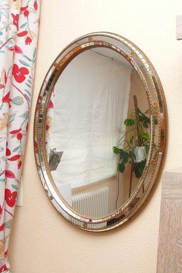 Spiegel - Kristal, Messing, Hout - Venetiaanse stijl