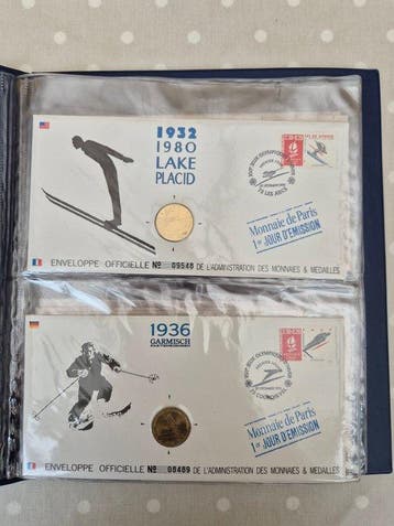 Frankrijk 1992 - Originele ordner met 12 officiële, Gestempeld
