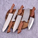 Keukenmes - Chefs knife - Hoogwaardig staal, walnotenhout -