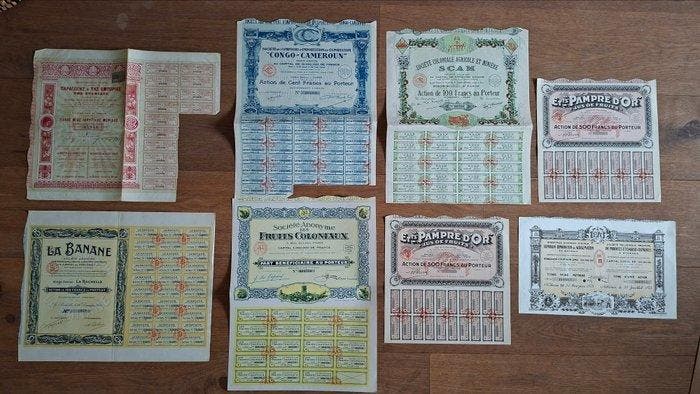 Document - 8 Highlights of ‘Fruit’ in Scripophily, 1905-1975, Antiek en Kunst, Antiek | Speelgoed