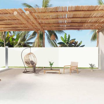 vidaXL Windscherm uittrekbaar 180x1200 cm crèmekleurig, Verzenden, Nieuw