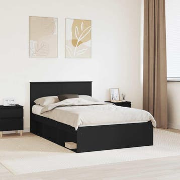 vidaXL Bedframe met hoofdeinde Zwart 120 x 200 cm Bewerkt, Verzenden, Nieuw