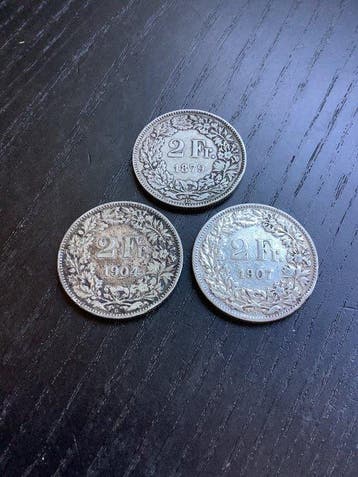 Zwitserland. 2 Francs 1879-1907 (Zonder minimumprijs)