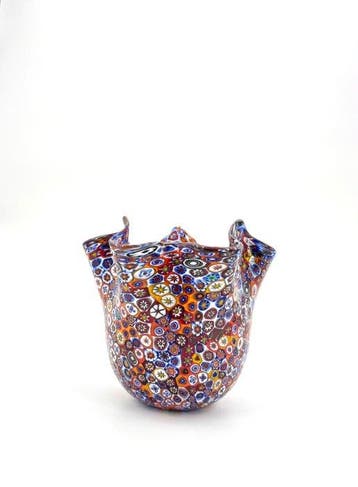 Vase - Verre de Murano - Vase en murrine millefiori, Antiquités & Art
