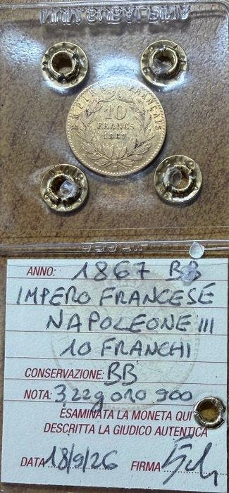 France. Napoléon III. 10 Francs 1867 BB