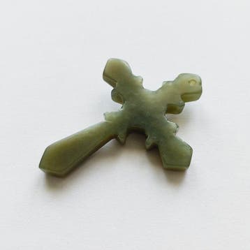 Antieke Byzantijnse jade (? ) harde groene steen