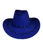 Cowboyhoed - Western hoed met stiksel onesize - Blauw, Nieuw