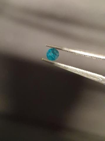 Natural Apatite - 0.100 ct - round - blue - brazil, Verzenden, Nieuw