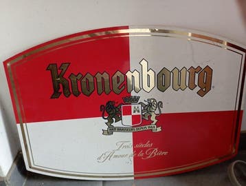 Enseigne publicitaire bière Kronenbourg - Bière Kronenbourg, Antiquités & Art