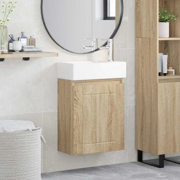 vidaXL Badkamermeubel met kraan Sonoma Eiken 45,5 x 25,5 x, Verzenden, Nieuw
