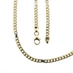 Bicolor gouden gourmetschakel ketting, Ophalen of Verzenden, Gebruikt, Overige kleuren, Goud