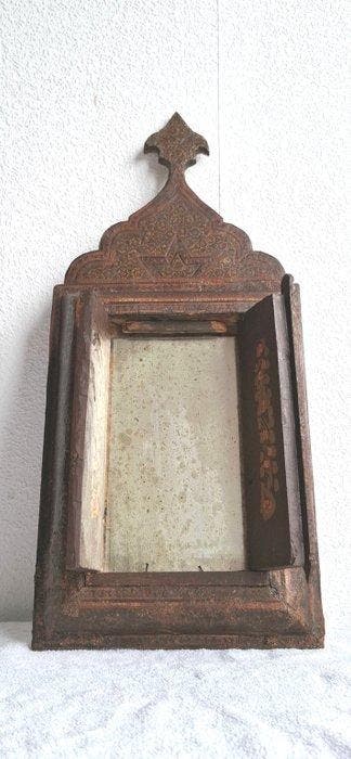 Qajar wedding mirror - Hout, Glas - Middle East - Begin 20e