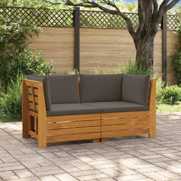 vidaXL 2 st Buiten bank set Massief Acacia Hout Bruin, Tuin en Terras, Verzenden, Nieuw