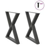 vidaXL Eettafelpoten 2 st 70x(72-73,3) cm staal antraciet, Verzenden