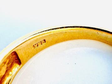 Ring - 18 karaat Geel goud - 0.08ct. tw. Diamant, Nieuw