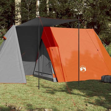 vidaXL Tent 3-persoons waterdicht grijs en oranje, Verzenden