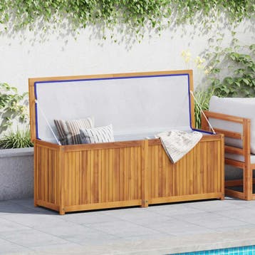 vidaXL Tuinbox 150x50x55 cm massief teakhout, Tuin en Terras, Bergingen en Tuinkasten, Verzenden, Nieuw