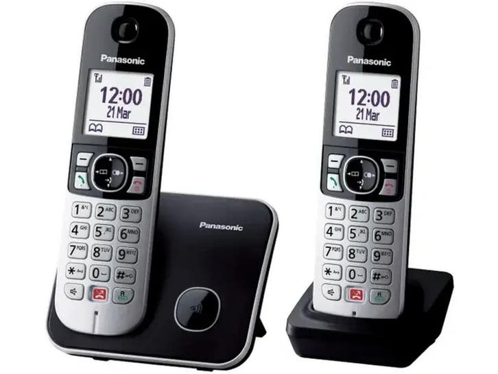 Panasonic KX-TG6852NLB - Dect telefoon - 2 handsets -, Télécoms, Téléphones fixes | Combinés & sans fil, Envoi