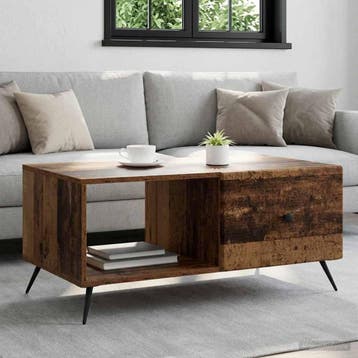 vidaXL Salontafel Oud hout 90 x 50 x 40 cm Bewerkt hout, Verzenden, Nieuw