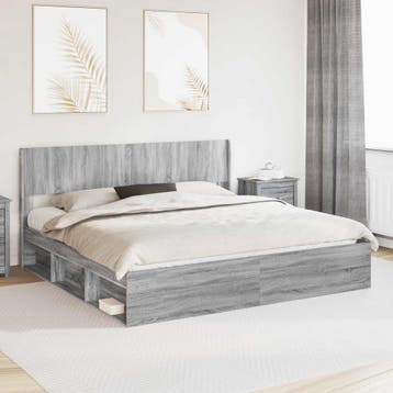 vidaXL Bedframe met opbergruimte en hoofdbord 2 st Bewerkt, Huis en Inrichting, Slaapkamer | Bedden, Verzenden, Nieuw