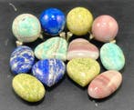 Lapis Lazuli, jade serpentijn, blauwe aragoniet en gestreept