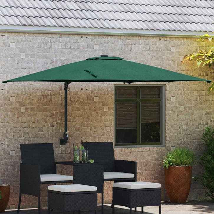 vidaXL Tuinparasol Groen 248,5 x 247,5 x 160 cm Polyester en, Tuin en Terras, Parasols, Nieuw, Verzenden