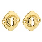 Set van twee sleutelplaatjes Nouveau messing gelakt, Nieuw, Overige materialen