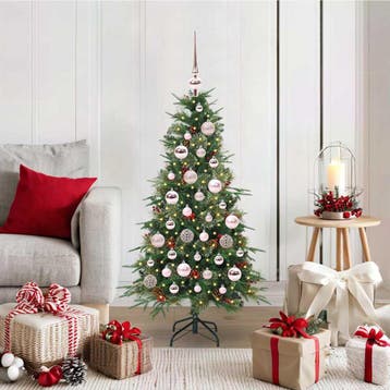 vidaXL Kunstmatige Hinged Kerstboom met 150 LED Groen 120 cm, Verzenden