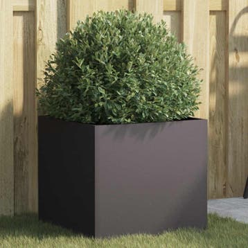vidaXL Plantenbak 42x40x39 cm staal zwart, Verzenden, Nieuw