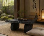 Bijzettafel - Salontafel - Shou Sugi Ban - Gemaakt in Italië, Antiquités & Art