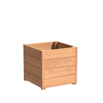 Hardhouten plantenbak Sevilla 60x60x57,4cm - Met bodem, Tuin en Terras, Bloembakken en Plantenbakken, Vierkant, Nieuw, 60 tot 100 cm