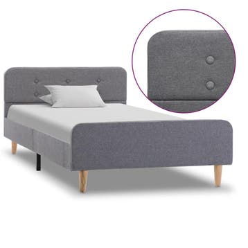 vidaXL Bedframe stof lichtgrijs 100x200 cm, Verzenden, Nieuw