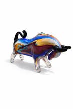 Sculpture, Glas Art - Handmade - Bull - 21 cm - Verre