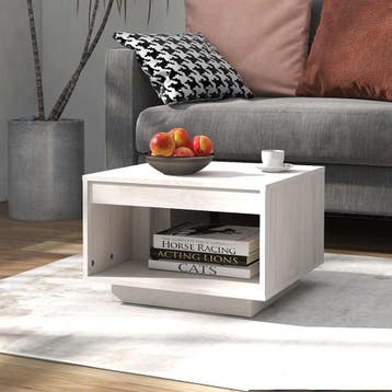 vidaXL Salontafel 50x50x33,5 cm massief grenenhout wit, Maison & Meubles, Tables | Tables d'appoint, Verzenden