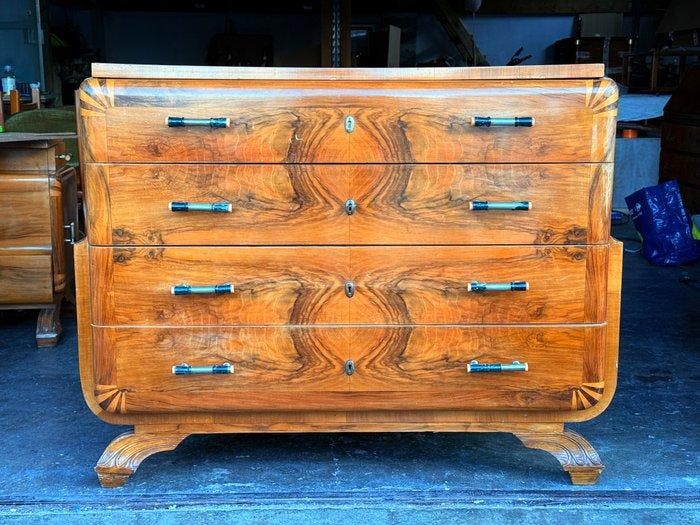 Ladekast - Wortelnotenhout - Art déco “Gisant”, Antiek en Kunst, Kunst | Designobjecten