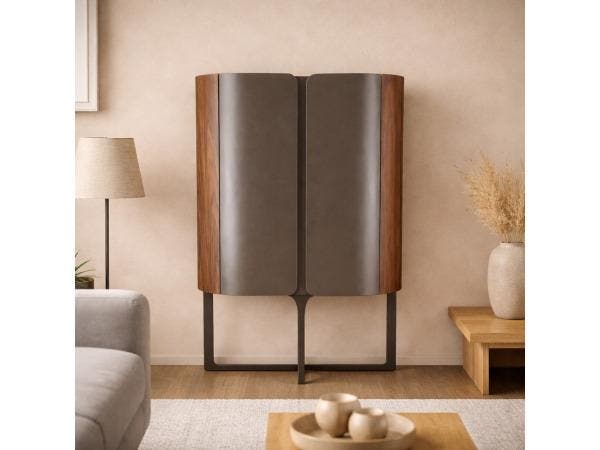 Veiling - Wandkast Walnoot - 160cm - Notenhout bruin - Bronz, Huis en Inrichting, Kasten | Wandmeubels