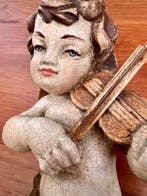 Val Gardena - Figuur - Angioletto con violino - 26 cm -