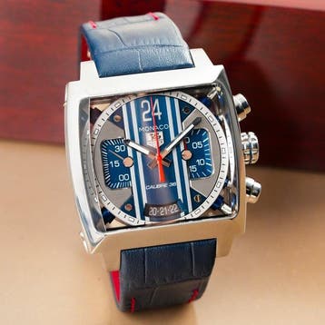 TAG Heuer - Monaco 24 Calibre 36 Chronograph Blue Skelaton, Bijoux, Sacs & Beauté