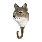 Kapstokhaak hout wandhaak kapstok Wildlife grijze Wolf, Nieuw