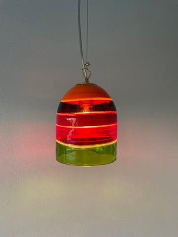 MURANO DESIGN - Lustre - Rayures multicolores - Verre de
