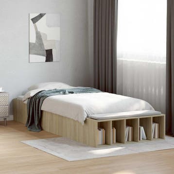 vidaXL Bedombouw met opslag Sonoma Eiken 80 x 200 cm Bewerkt, Verzenden, Nieuw