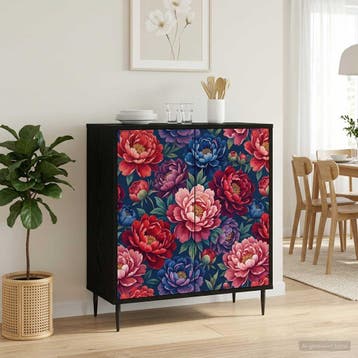 vidaXL Dressoir AACHEN Zwart eiken 69 x 33 x 76 cm Bewerkt, Maison & Meubles, Verzenden
