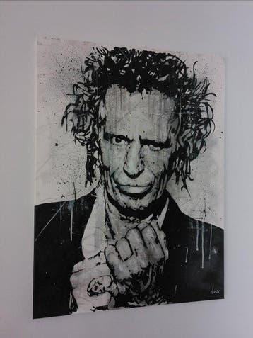 The Rolling Stones - Keith Richards - handpainted and signed