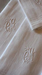 Servet (7) - 55 cm - 55 cm - Monogramma met volpunt