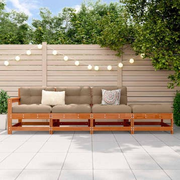 vidaXL Sectie Sofa Eenheden Waskleur Bruin 252 x 62 x 70,5, Verzenden, Nieuw