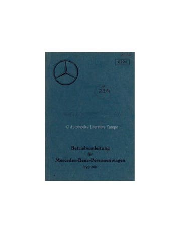 1936 MERCEDES BENZ TYPE 200 INSTRUCTIEBOEKJE DUITS, Ophalen of Verzenden